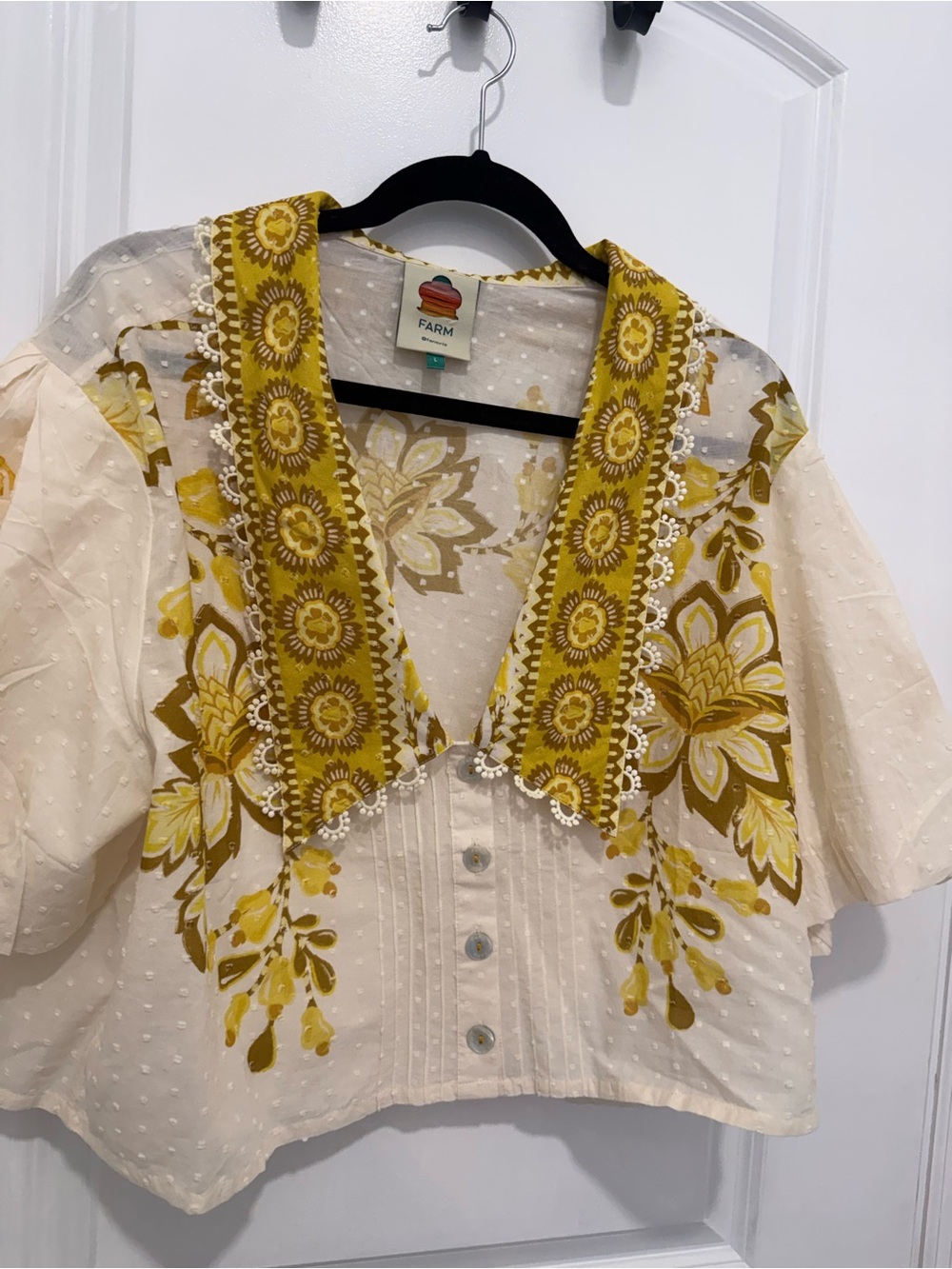 FARM Rio Off White Aura Floral Top NEW - Picture 5 of 8